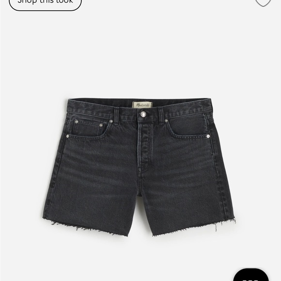 NWT Madewell Brynn Long Short in Black Denim - Picture 8 of 9